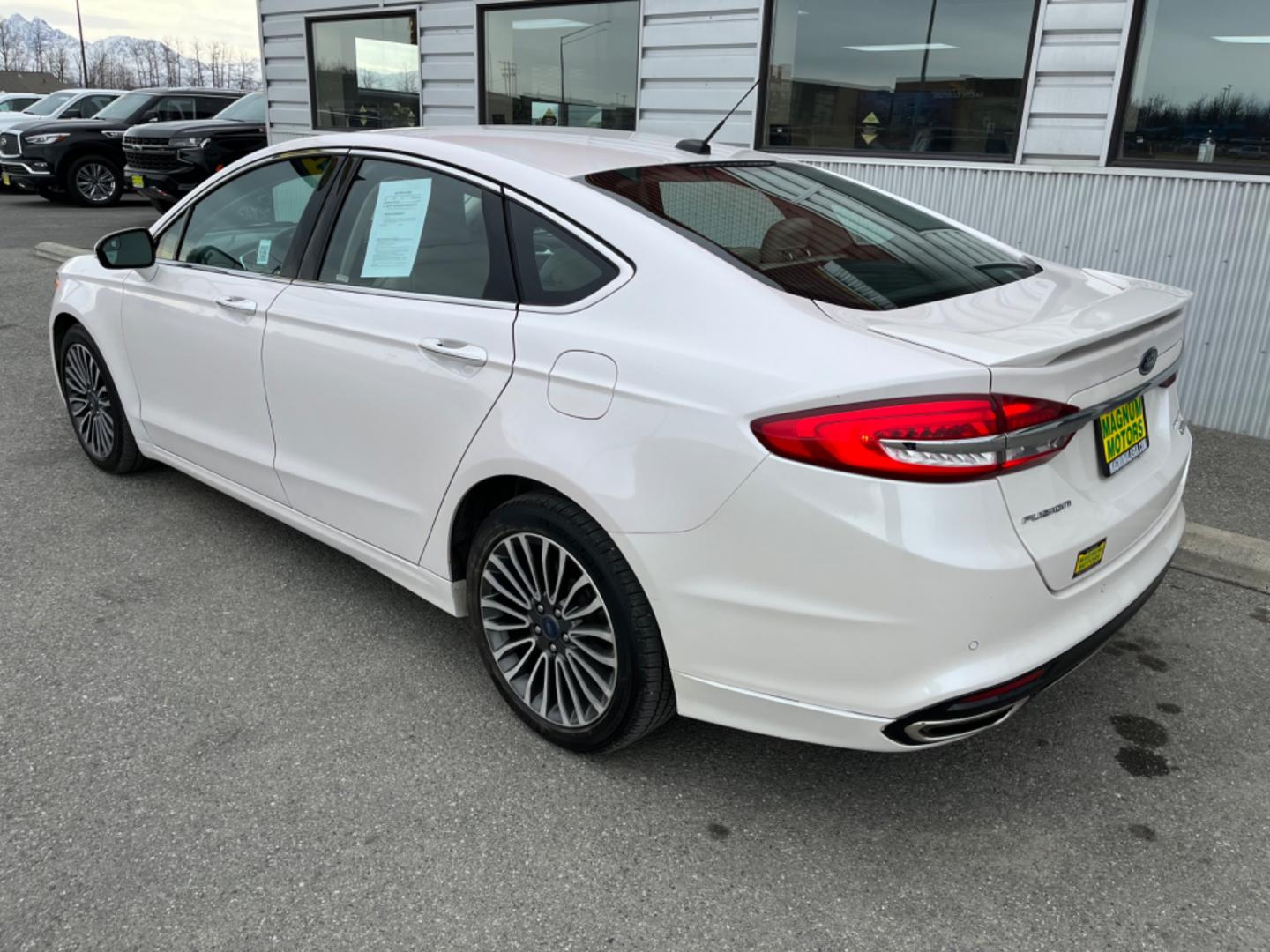 2017 WHITE /Tan FORD FUSION TITANIUM (3FA6P0D91HR) with an 2.0L engine, Automatic transmission, located at 1960 Industrial Drive, Wasilla, 99654, (907) 274-2277, 61.573475, -149.400146 - Photo#2